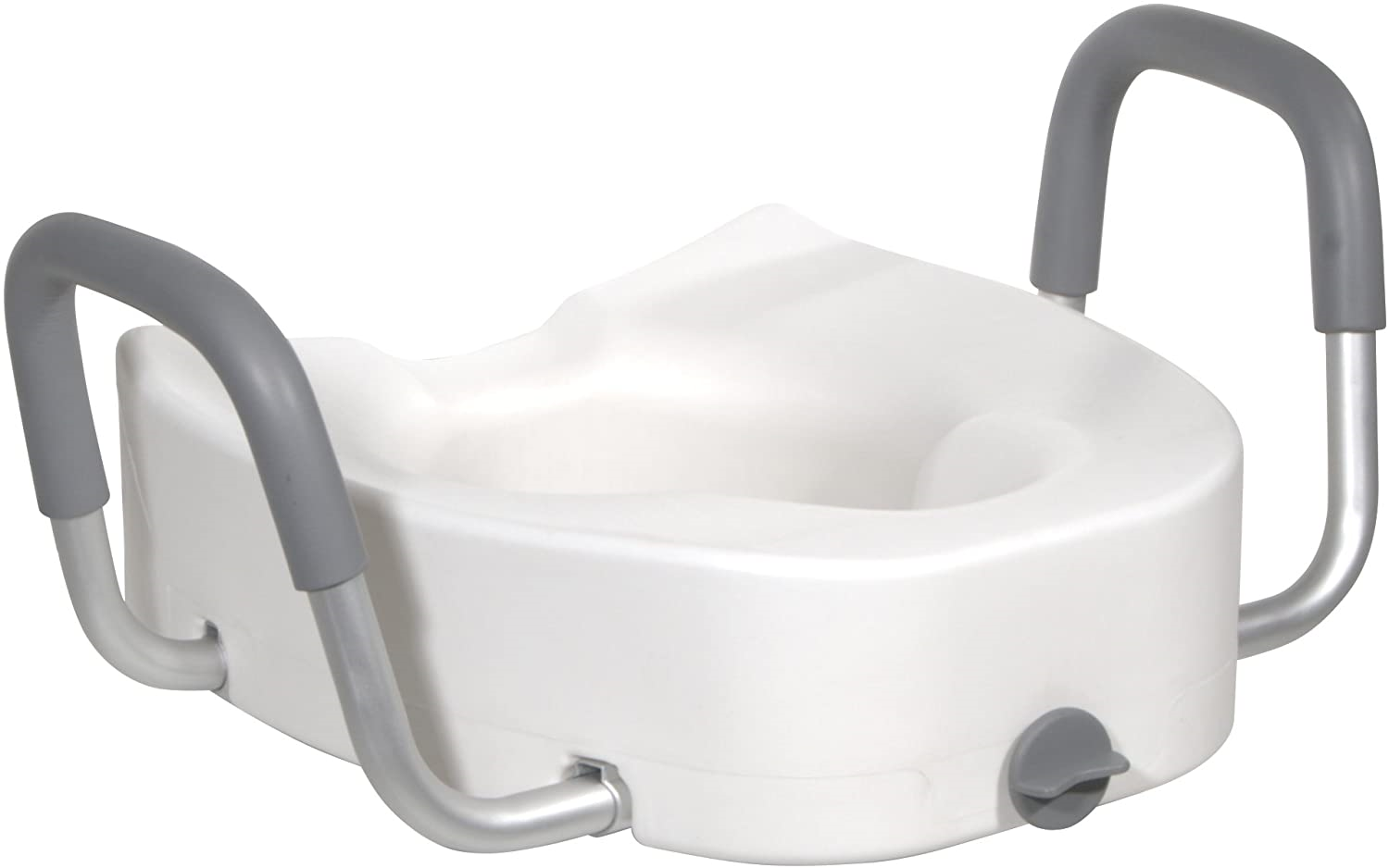 Raised Toilet Seat with arms, White