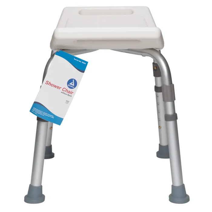 Shower Chair without back, White - Image 3