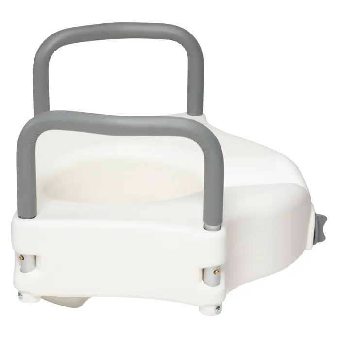 Raised Toilet Seat with arms, White - Image 2
