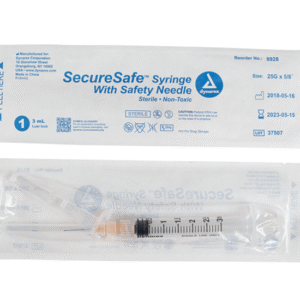 SecureSafe Syringe w/ Safety Needle,3 cc, 100/cs